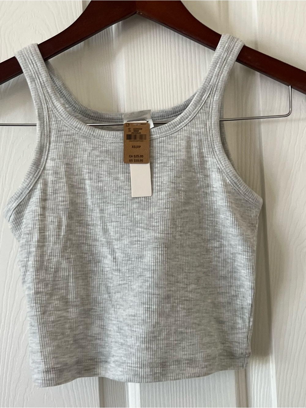 PINK Victoria's Secret Light Heather Gray Ribbed Tank